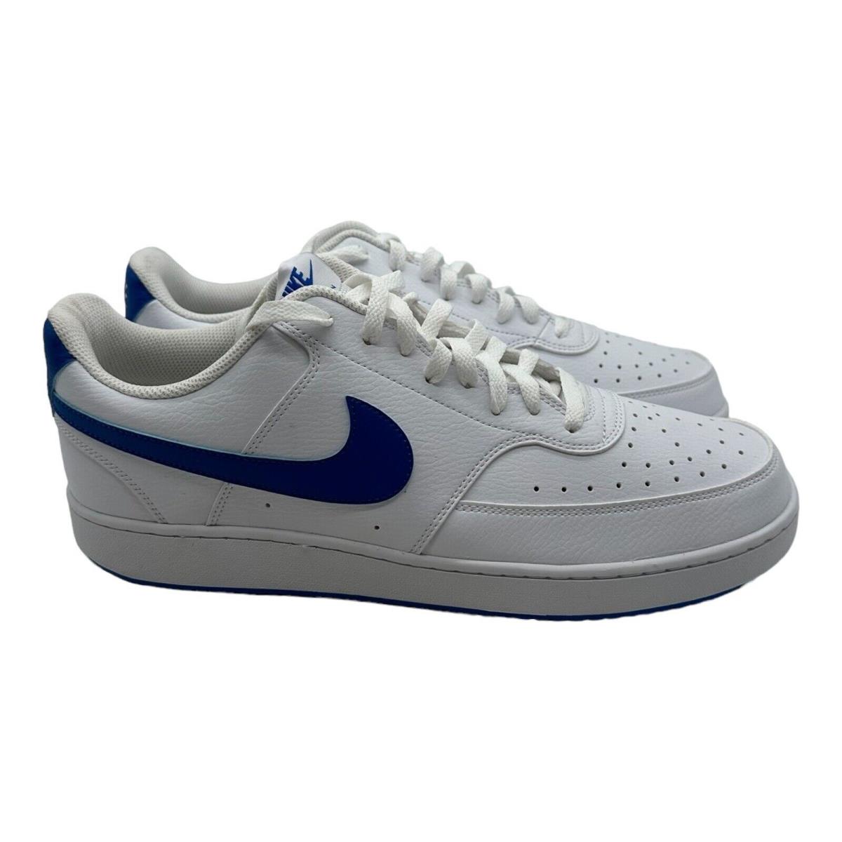 Men`s Nike Court Vision Low Shoes White / Royal Blue FZ0624-100 Size 13