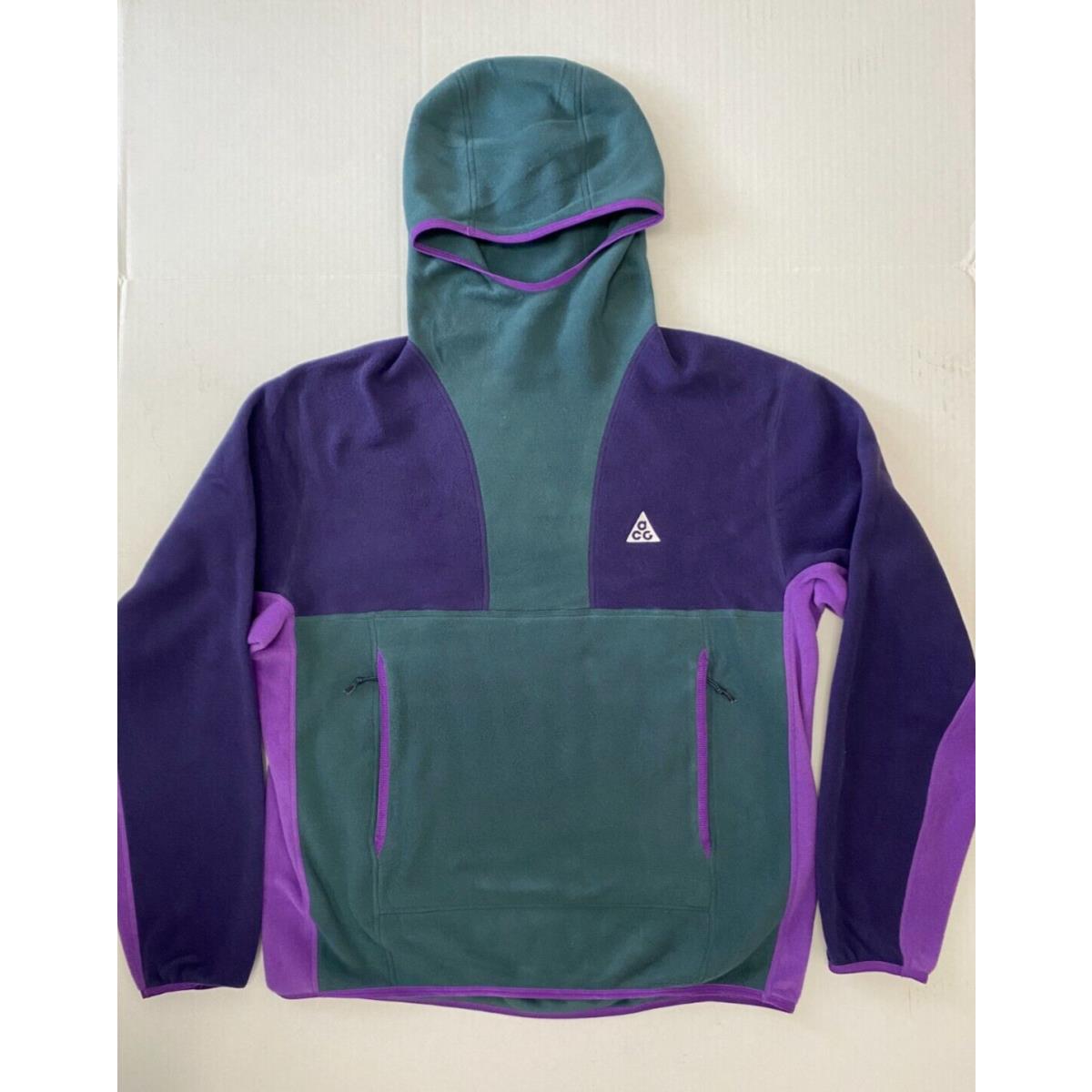 Nike Acg Polartec Therma-fit Wolf Tree Hoodie Purple Ink FN0370-328 Size Small