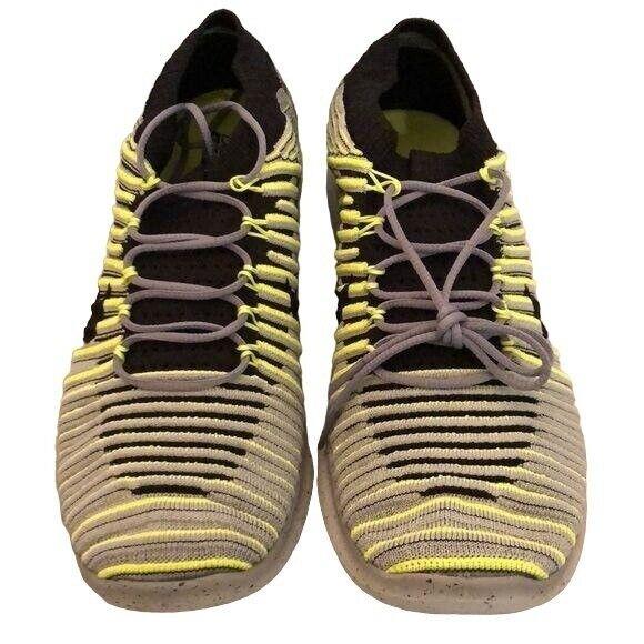 Men`s Nike Free RN Motion Flyknit Running Size 8.5 - Yellow Gray
