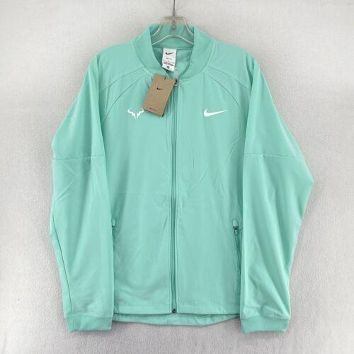 Nike Dri-fit Rafa Nadal Men`s Tennis Zip Jacket Large Emerald Blue DV2885