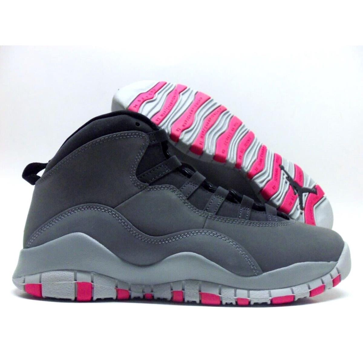 Nike Air Jordan 10 Retro GS Dark Smoke Grey pink SZ 6Y WOMEN 7.5 487211 006 SporTipTop