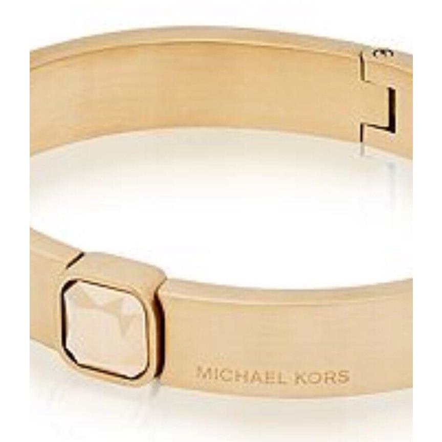 Michael Kors Bangle Urban Rush CZ Bracelet Gold Tone Hinged Bangle