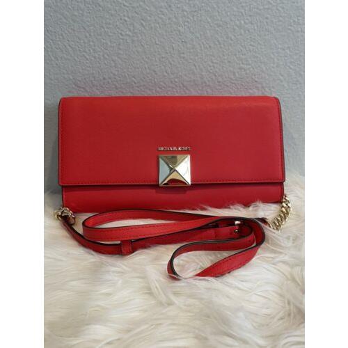 Michael Kors MK Karla Clutch Leather Dark Sangria