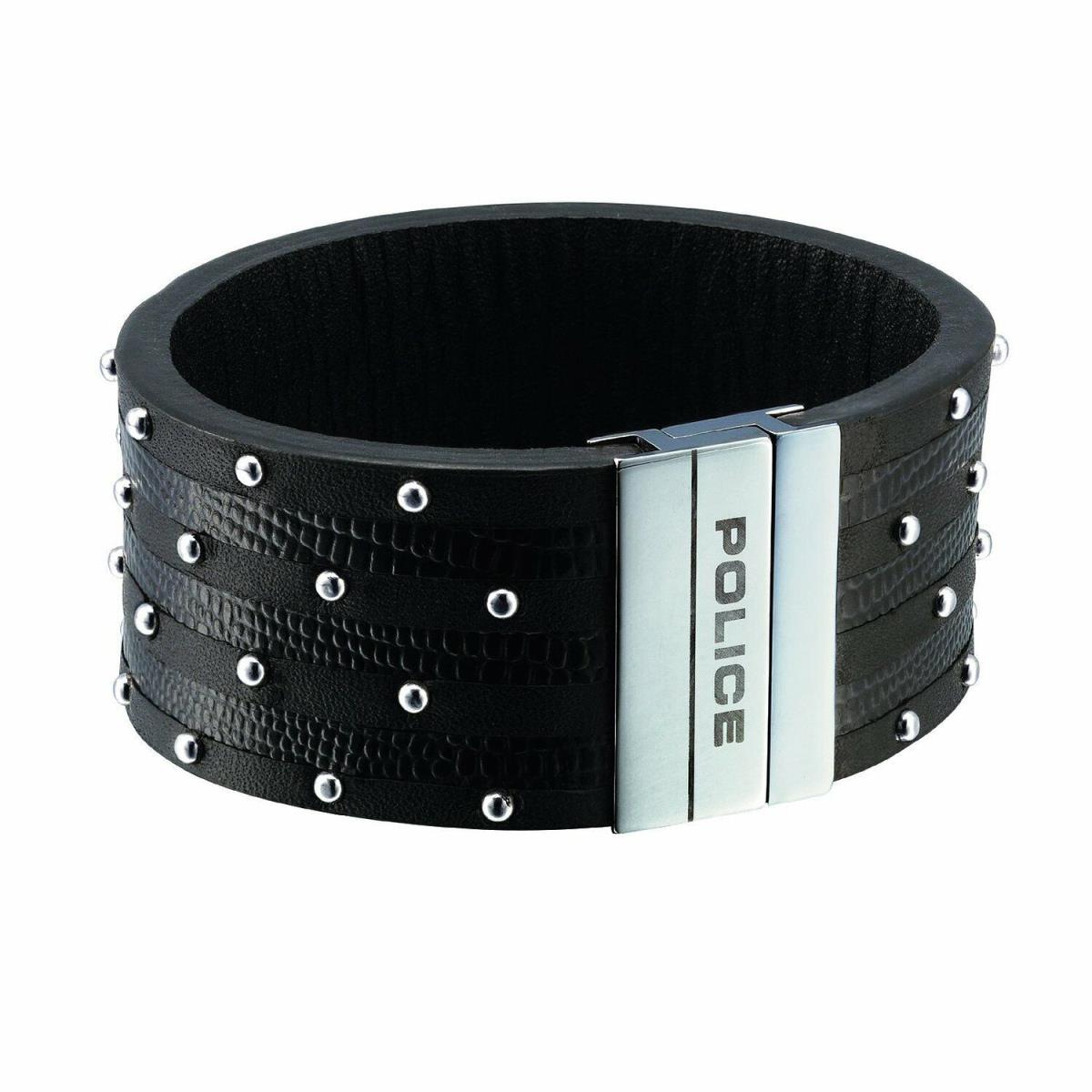 Police PJ.21872BLB/02-21 Avalon Black Leather Bracelet
