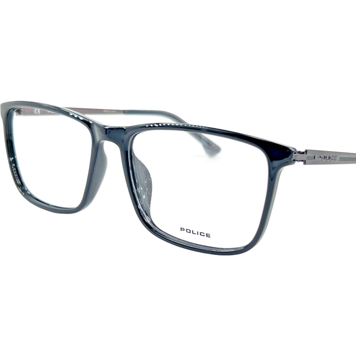 Police VPL799 Lane 1 Men`s Plastic Eyeglass Frame 0Z42 Black 56-17 W/case
