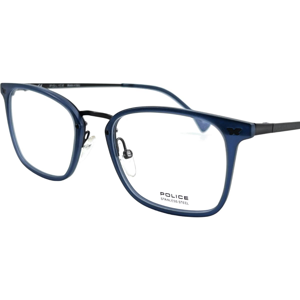 Police VPL045 Mettle 2 Men`s Plastic Eyeglass Frame T31M Matte Blue 50-20 W/case