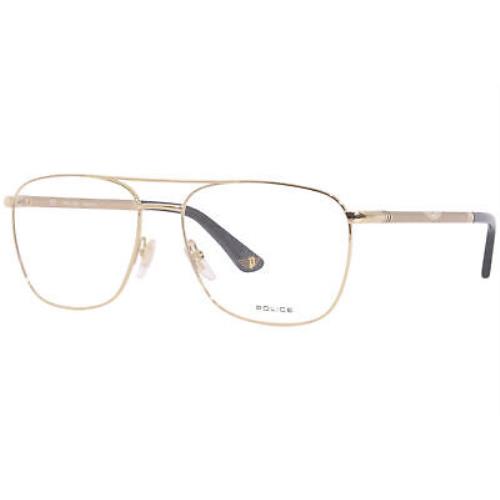 Police Origins-16 VPL955 300Y Eyeglasses Frame Men`s Gold Full Rim 56mm