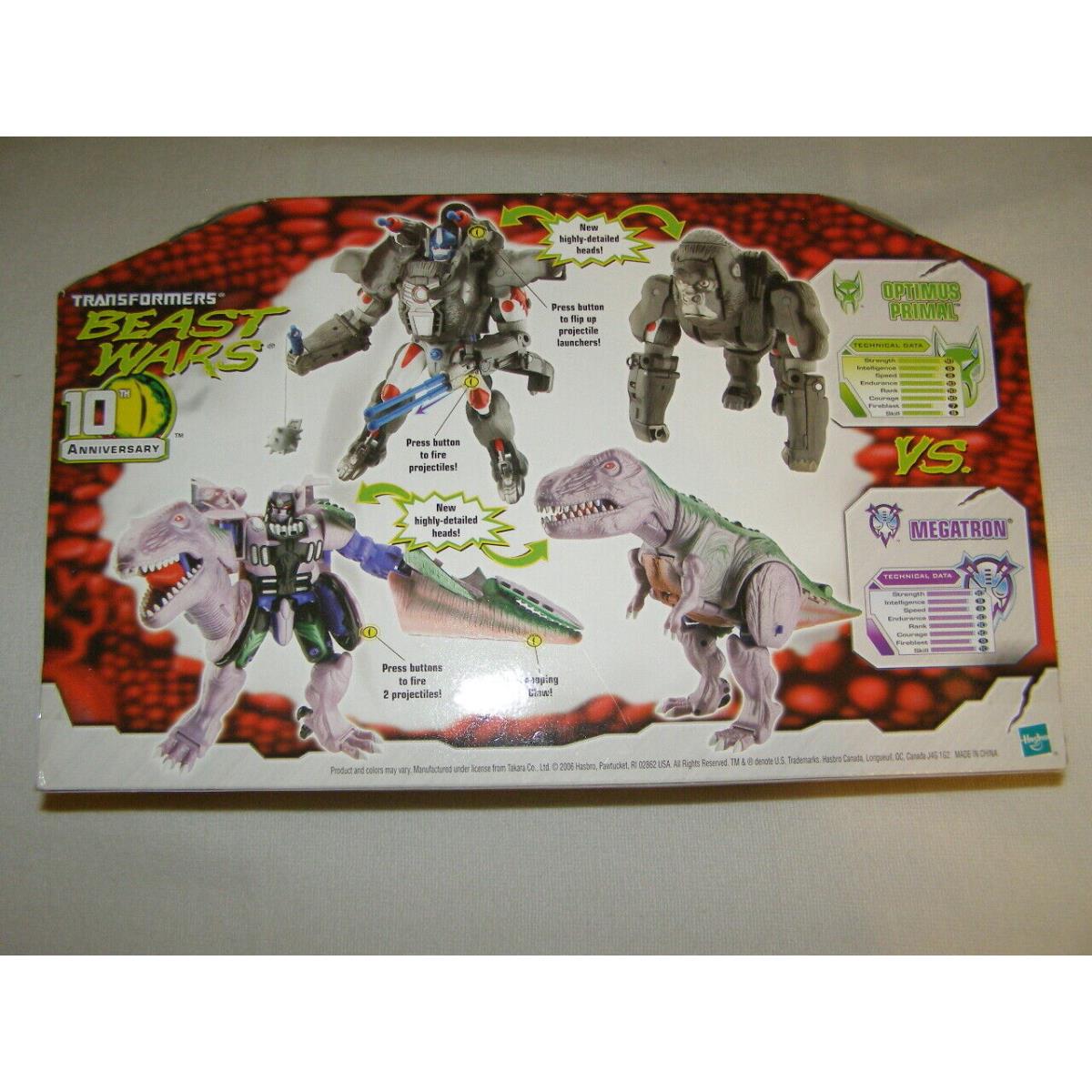 Transformers Beast Wars 10th Anniv Optimus Primal vs Megatron Exclusive Misb