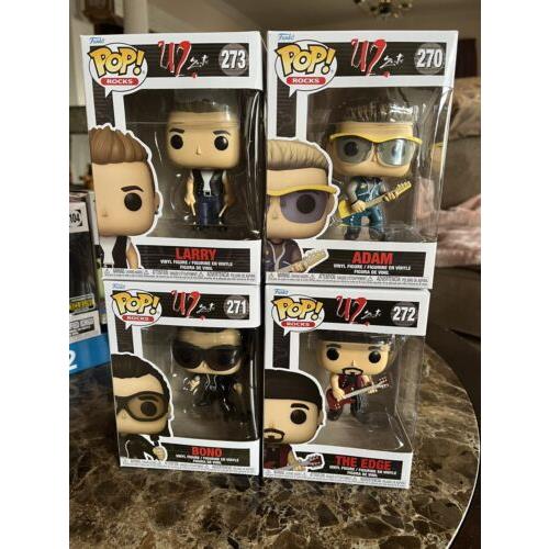 Funko Pop Rocks - U2 Zoo TV Vinyl Figures - Set OF 4 The Edge Bono Larry