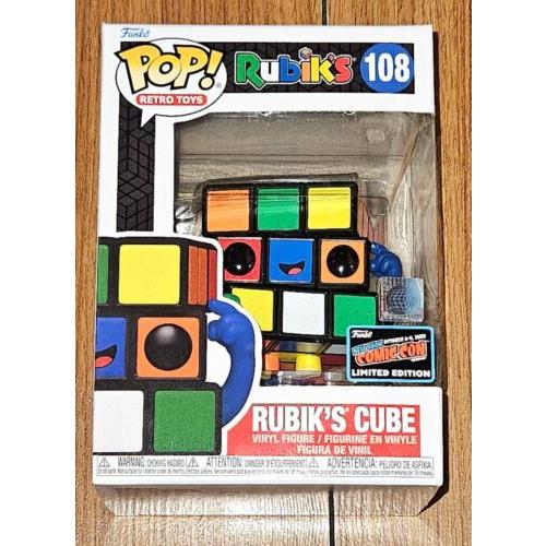 Funko Pop Retro Toys 108 Rubik`s Cube 2022 Nycc Official Con Sticker Exclusive