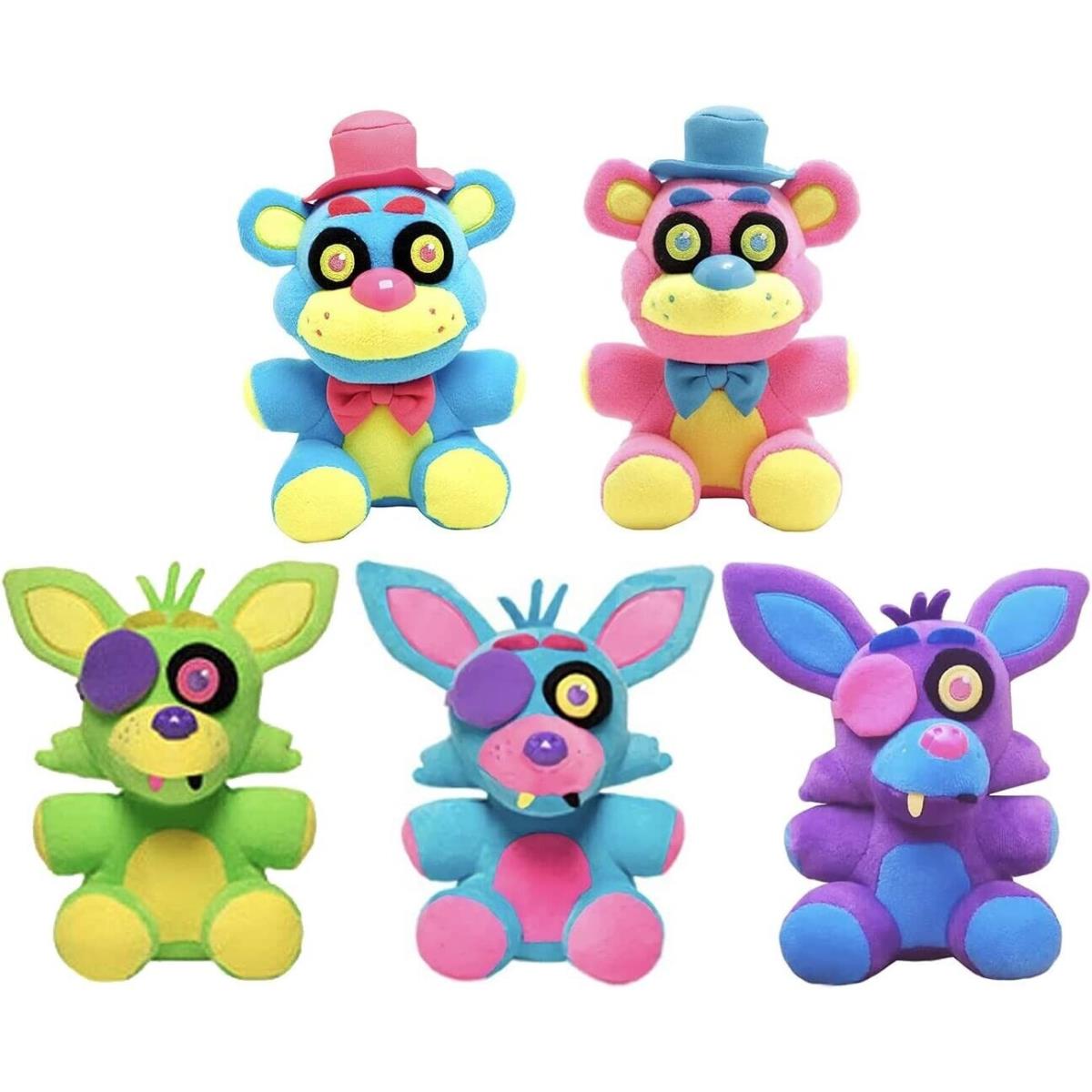Funko Five Nights at Freddy`s Blacklight 7 Plush Inches Set OF 5 Pieces