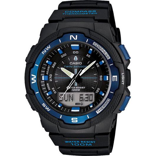 Casio Men`s Quartz Twin Sensor Compass 47mm Ana-digital Watch SGW500H-2BV