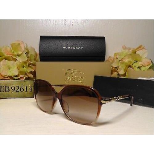 Burberry Buberry B4228F Oversized Brown Pink Frame Sunglasses 59 16 145 Italy