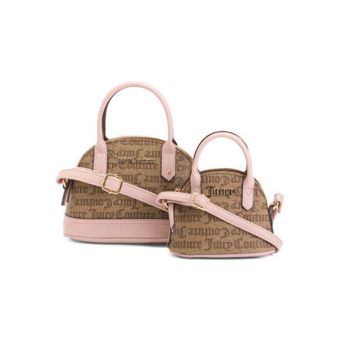 Juicy Couture Mommy Me Mother Daughter Crossbody Satchel Boxed Set Tan