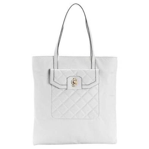 Juicy Couture White Desert Oasis Quilted Leather Tote Org