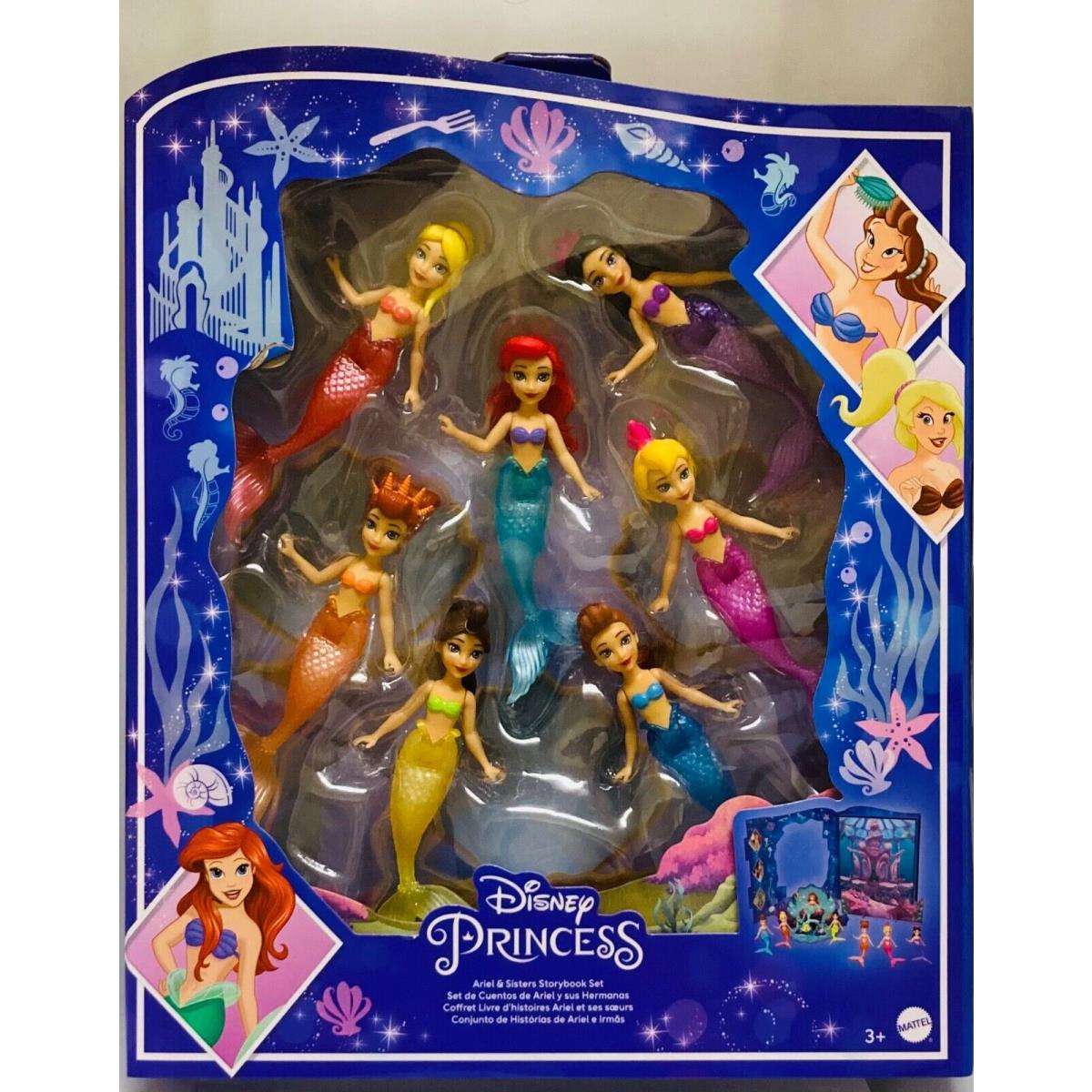 Disney Princess The Little Mermaid Ariel and Sisters 7 Pack Mermaid Dolls Toys