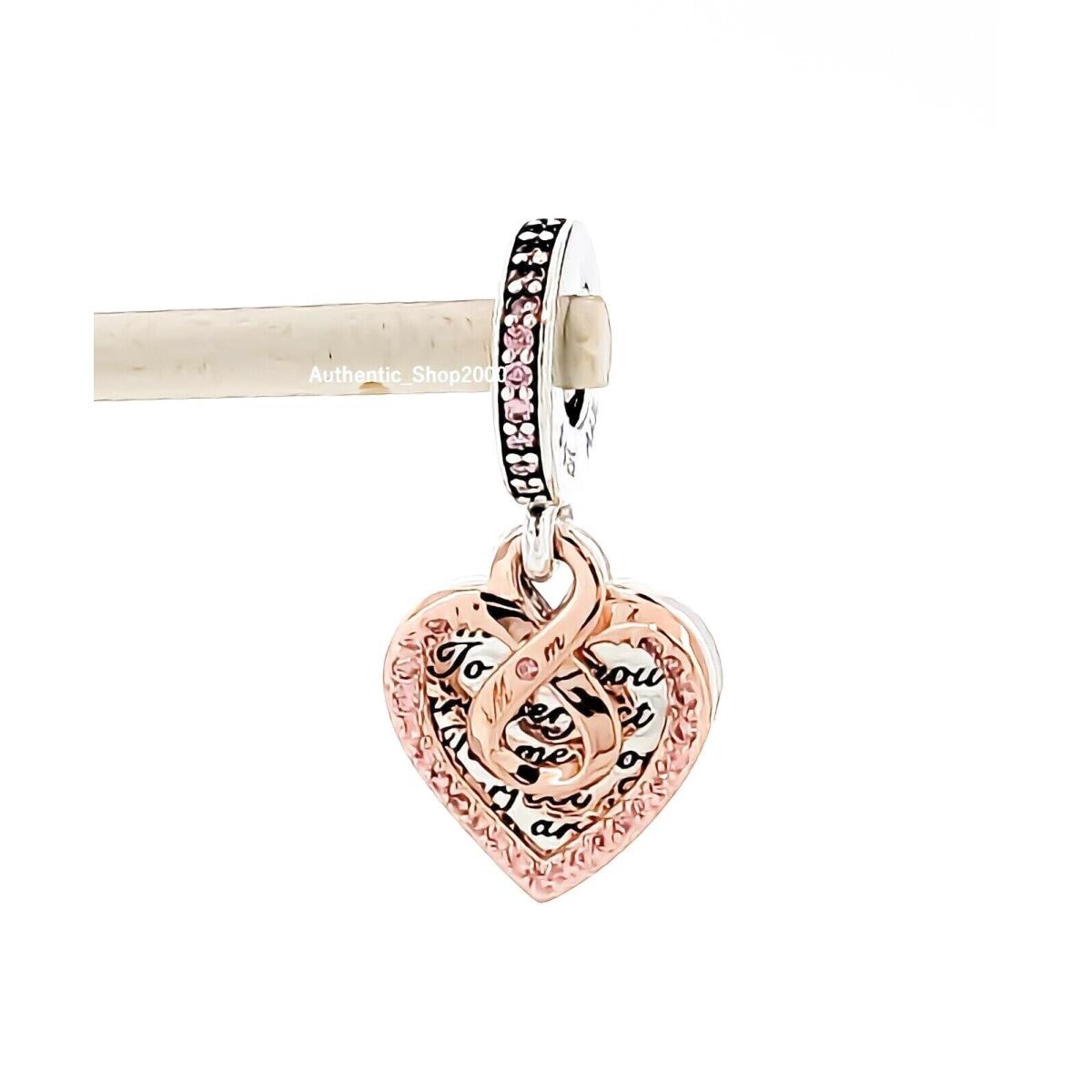 Pandora Perfect Mom Gift Infinity Heart Double Dangle Charm 782641C01