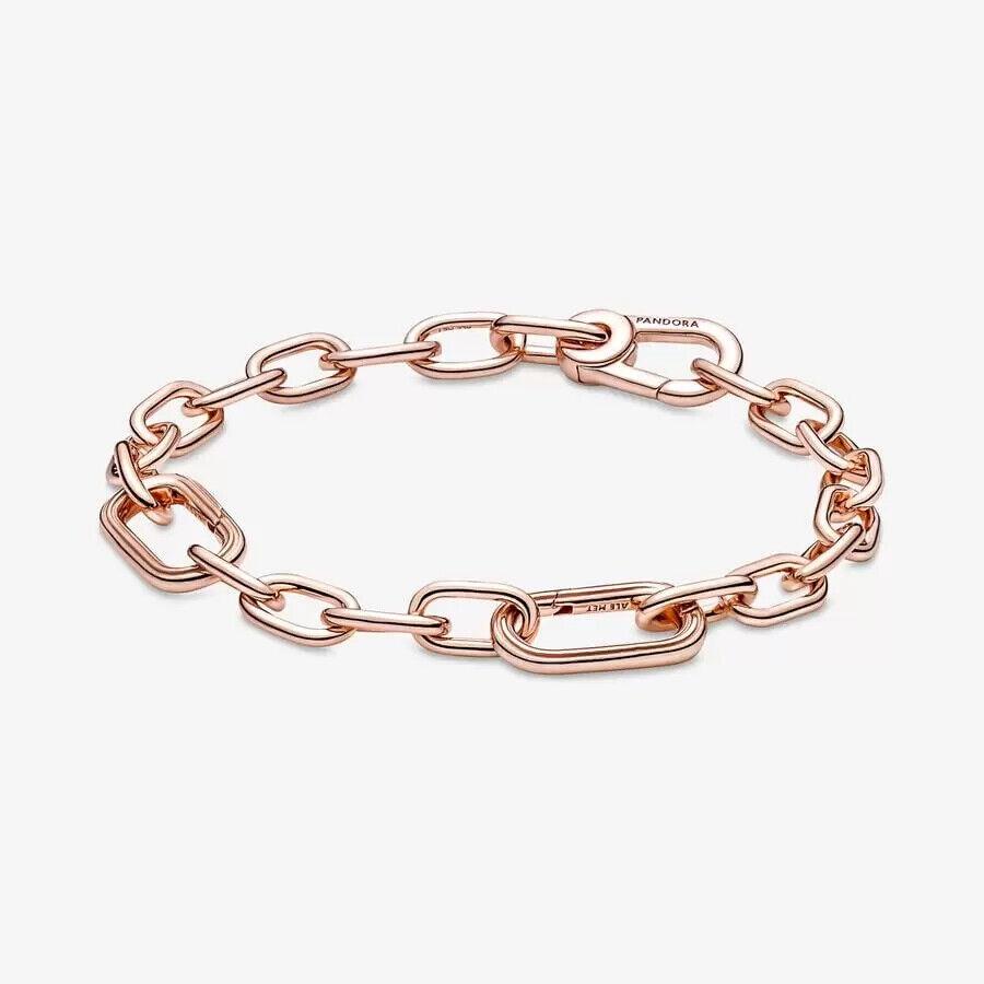 Pandora ME Rose Gold Plated Link Chain Polished Bracelet 589662C00