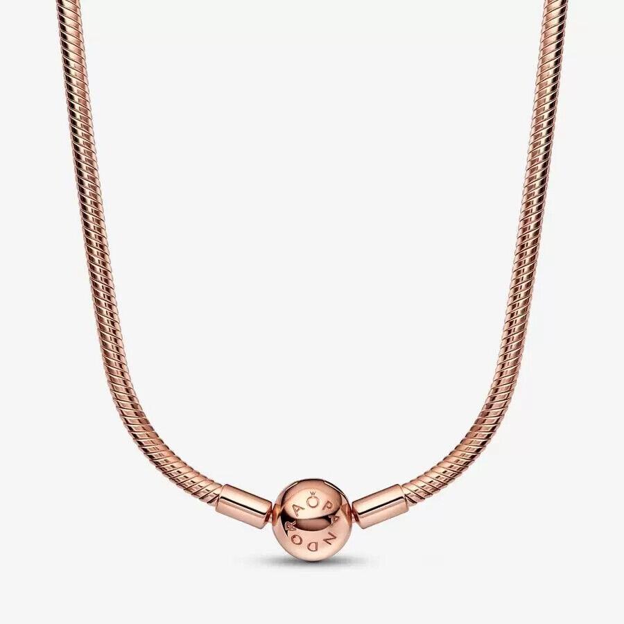 Pandora Moments Rose Gold Plated Snake Chain Necklace 382234C00
