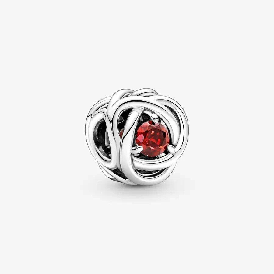 Pandora 925 Silver July True Red Eternity Circle Charm 790065C01