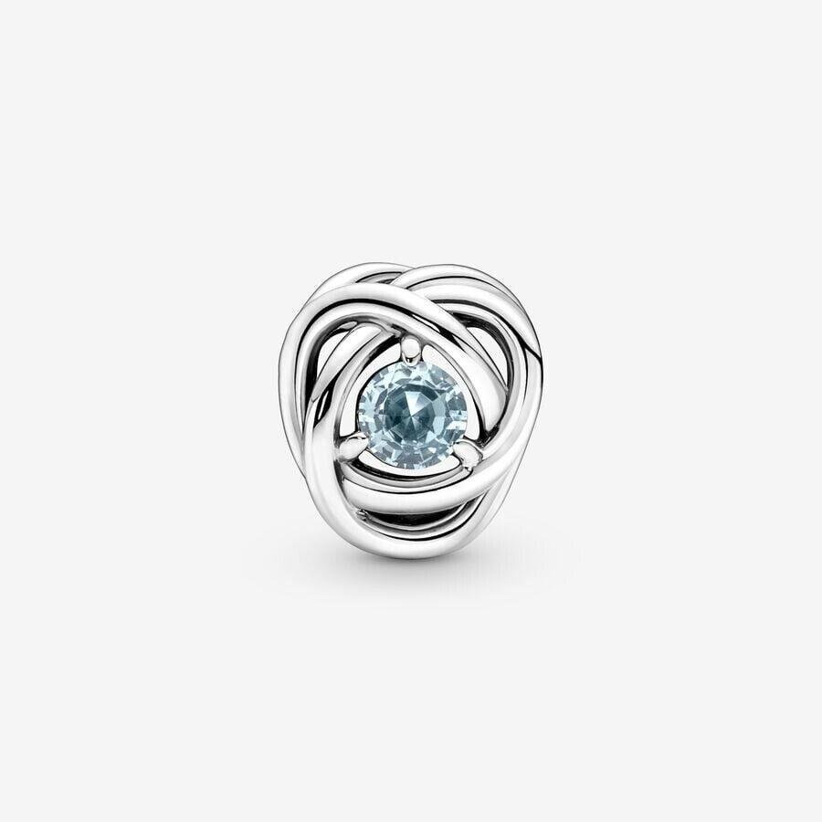 Pandora Silver March Sea Aqua Blue Eternity Circle Charm 790065C09