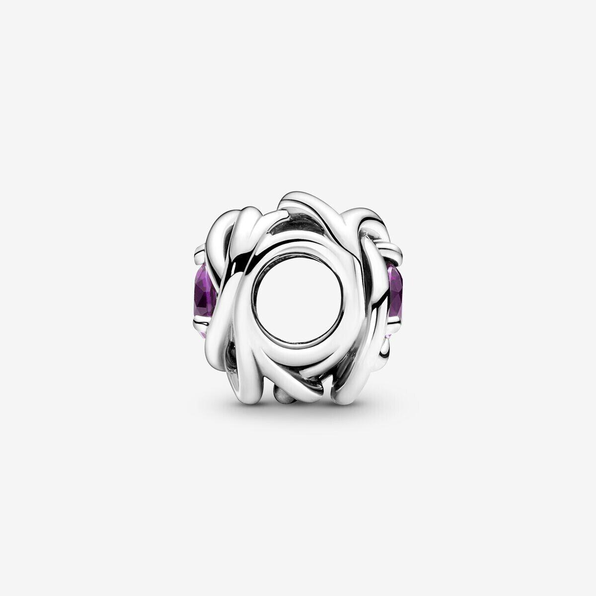 Pandora Silver February Purple Eternity Circle Slide Charm 790065C02