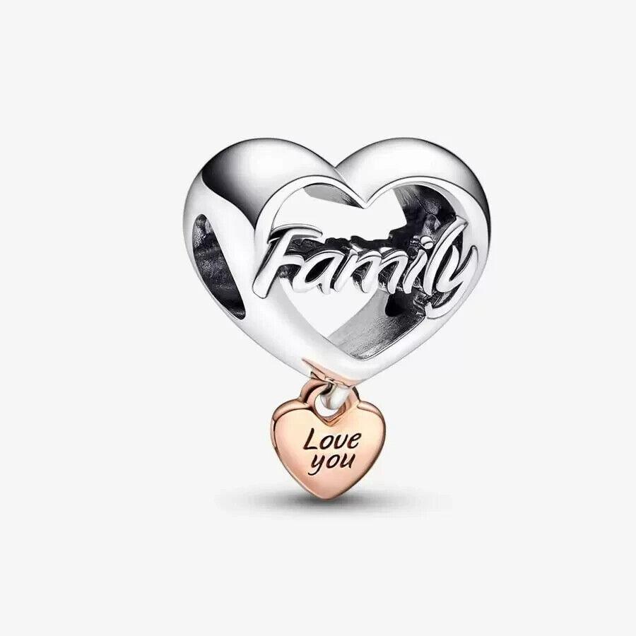 Pandora Silver Gold Platedlove You Family Heart Charm 782326C00