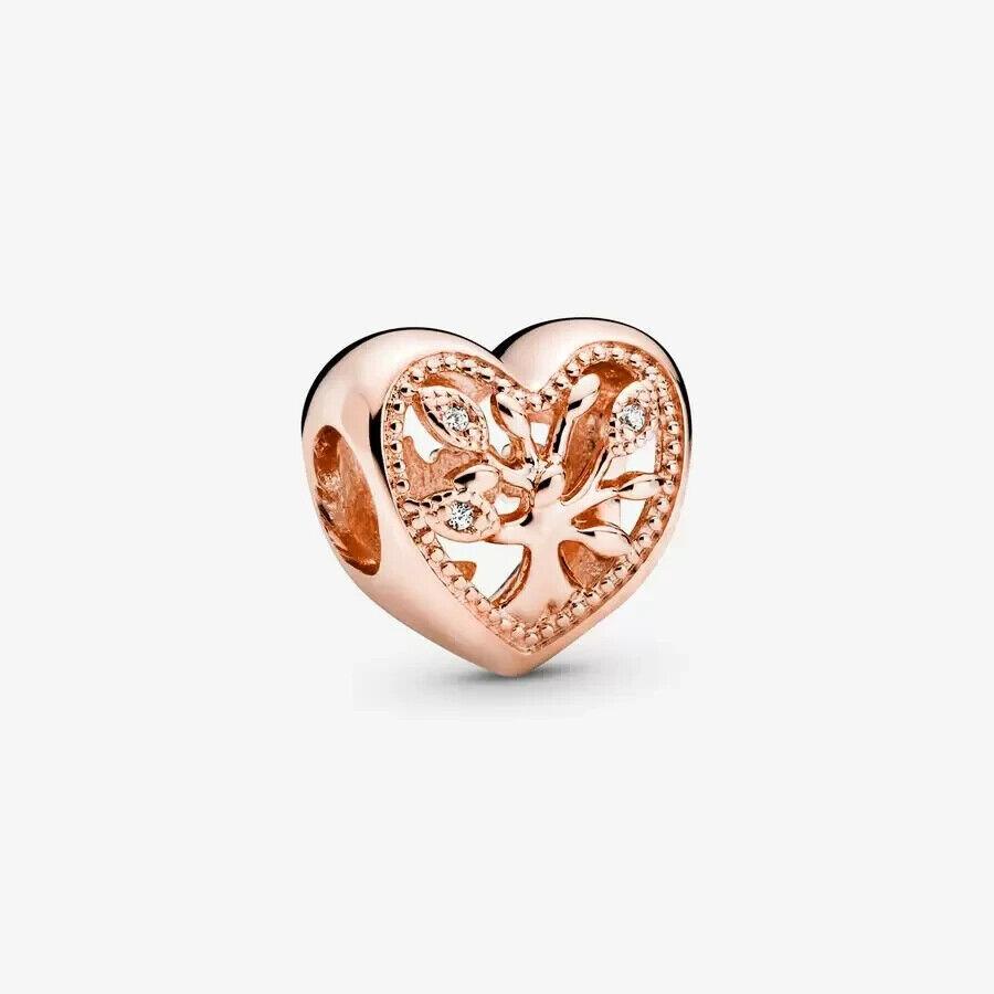 Pandora Rose Gold-plated Openwork Family Tree Heart Charm 788826C01