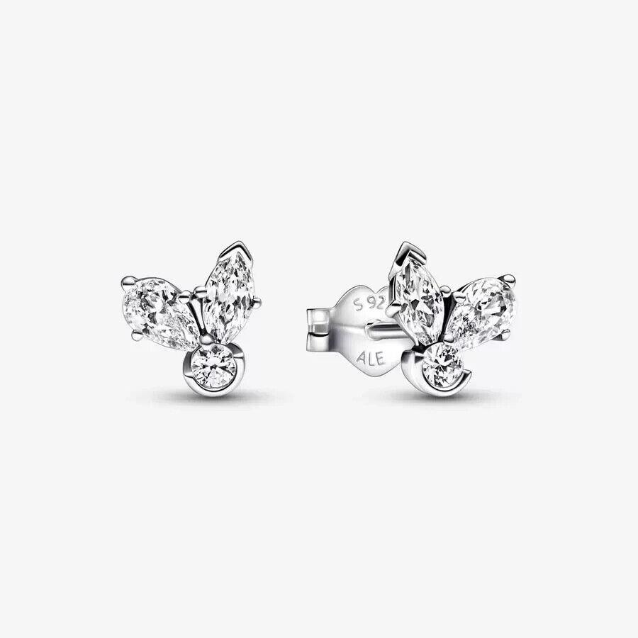 Pandora Silver Sparkling Herbarium Cluster Stud Earrings 292406C01