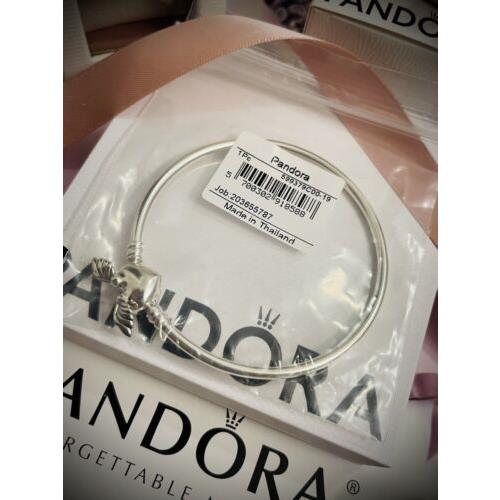 Pandora Always By Your Side Winged Heart Bangle Charm Bracelet 599379C00-19