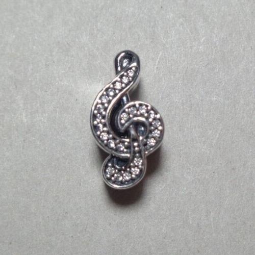 Pandora Treble Clef Music 791381CZ Silver Cubic Zirconia Crystals Charm