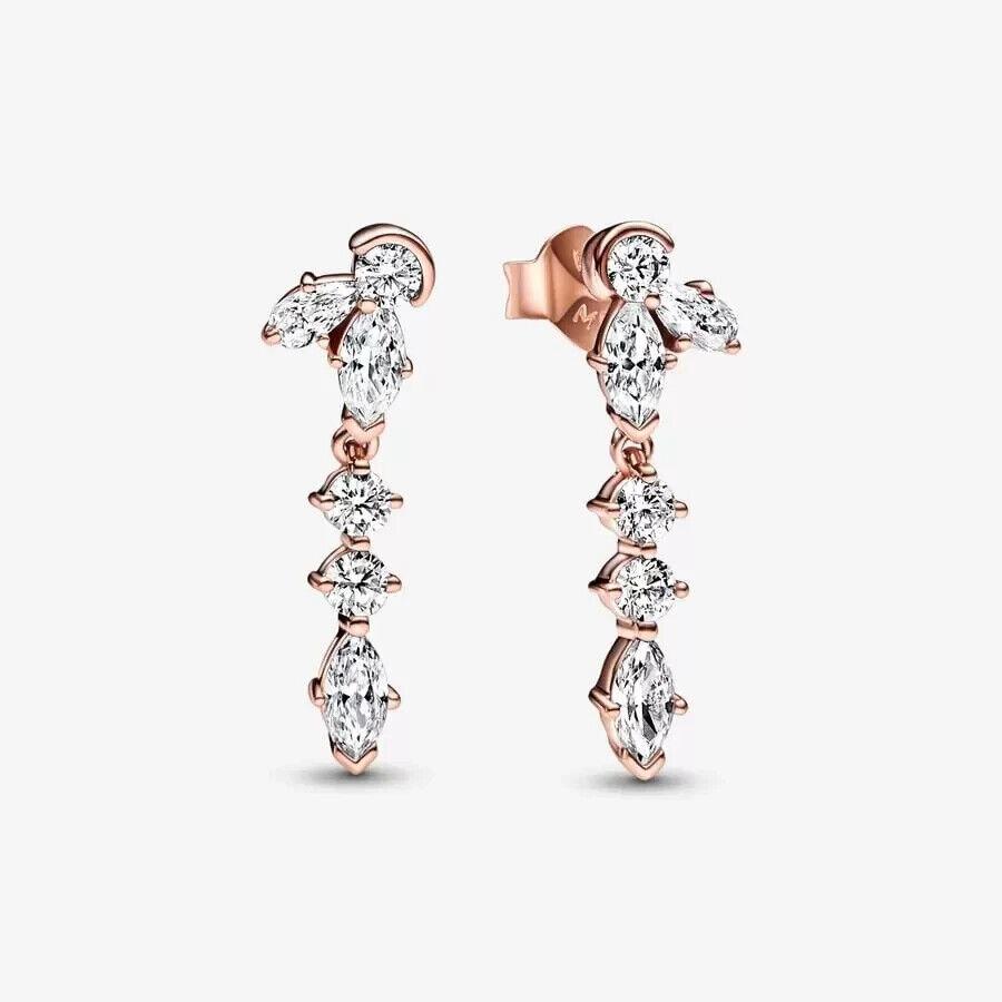 Pandora Sparkling Herbarium Cluster Clear Drop Earrings 282404C01