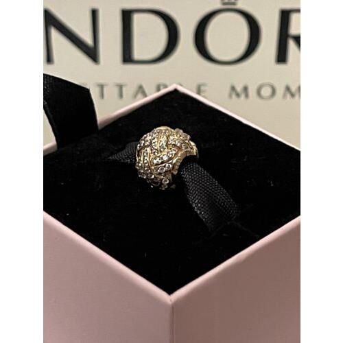 Pandora 14k Sparkling Love Knot Charm New-retired Rare 750991CZ