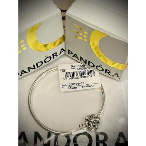 Pandora Sparkling Snowflake 7.5 Limited Edition Bangle Bracelet 592286CO1-19