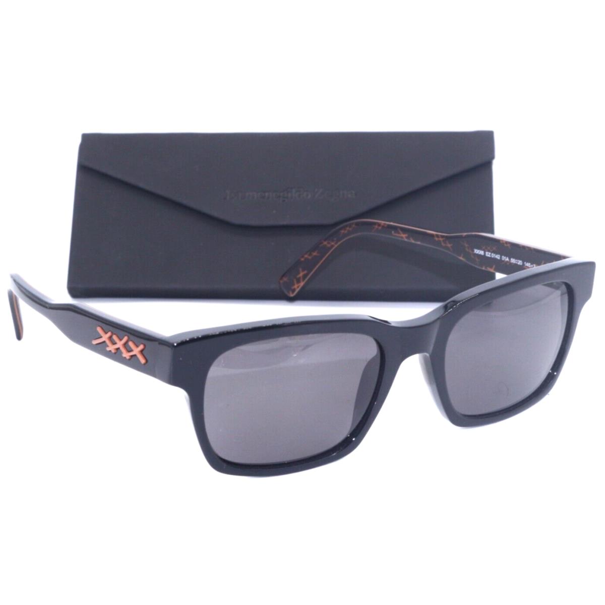 Ermenegildo Zegna EZ 0142 01A Black ON Havana Sunglasses 55-20
