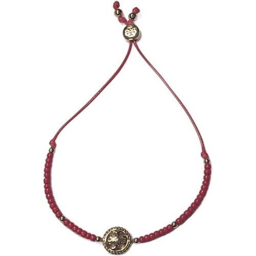 Tory Burch 142015 Tory Gold Tone/red Rope Logo Women`s Slider Bracelet