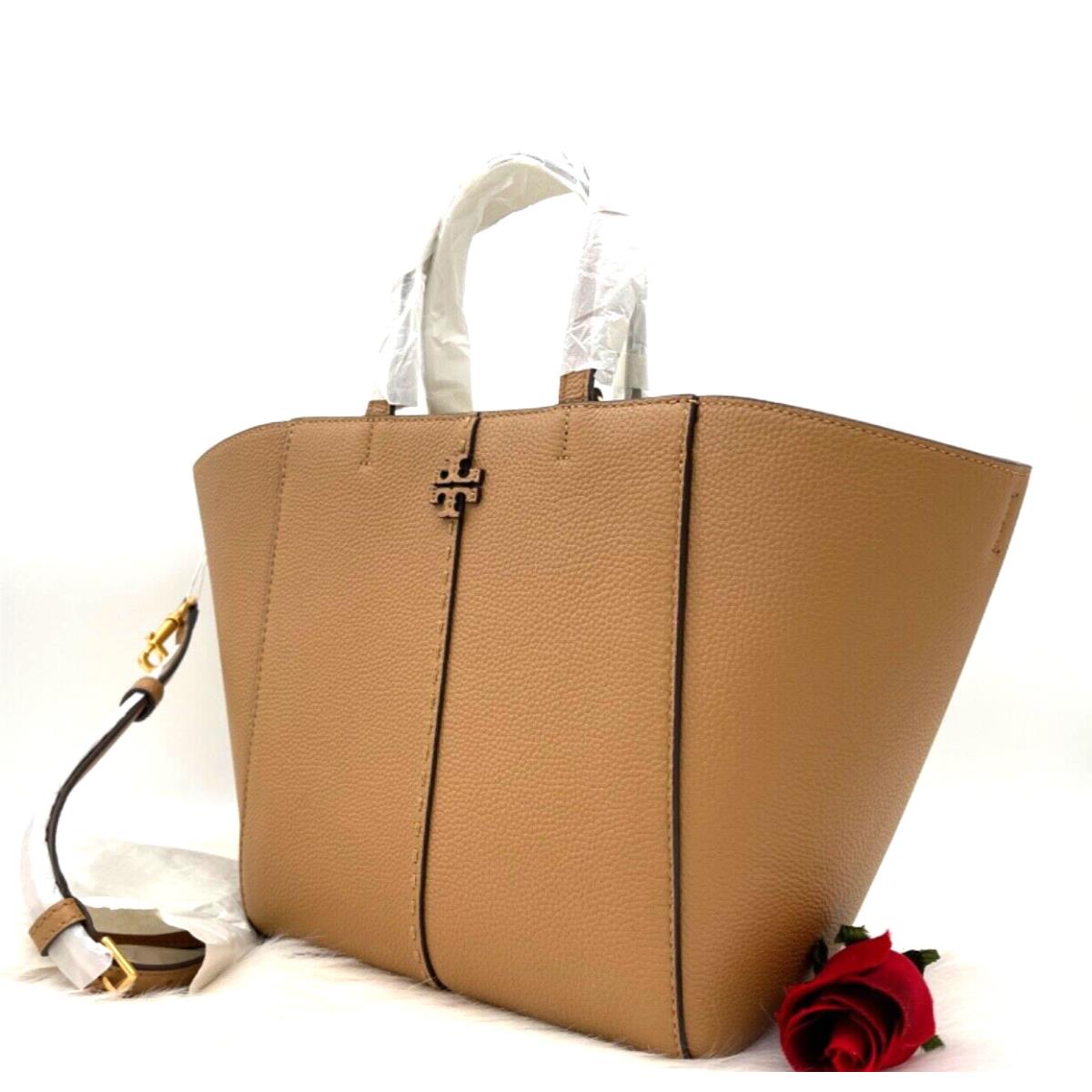 Tory Burch Mcgraw Pebbled Leather Carryall Tote In Tiramisu