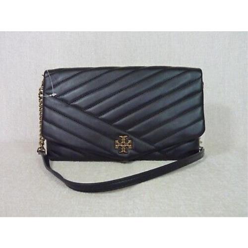 Tory Burch Black Kira Chevron Clutch