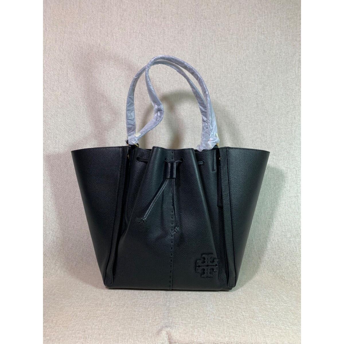 Tory Burch Black Mcgraw Dragonfly Oversized Drawstring Tote