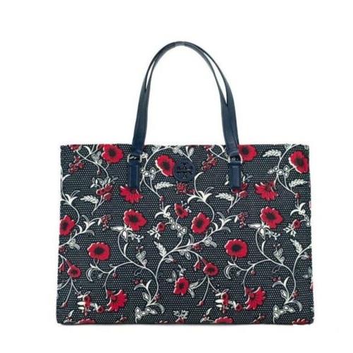 Tory Burch Women`s Nylon Printed Tote Retro Batik - Navy - Red