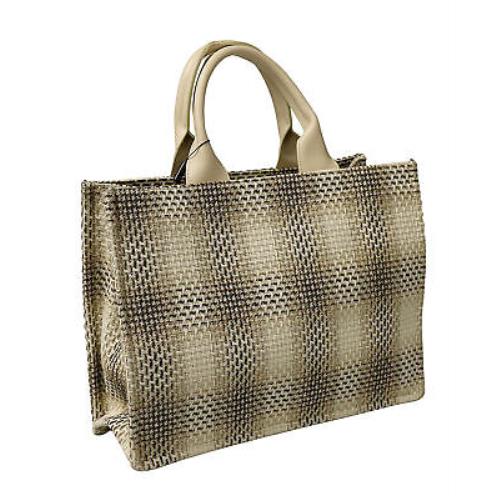 Pierre Cardin Large Beige Structured Tweed Canvas Shopper Tote