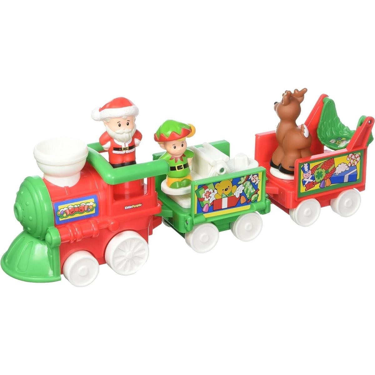 Fisher Price Little People Christmas Musical Train Reindeer Elf Santa Clause Toy