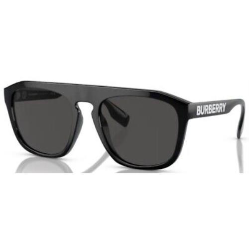 Burberry Wren BE4396U 300187 Sunglasses Men`s Black/dark Grey Square Shape 57mm - Frame: Black, Lens: Gray