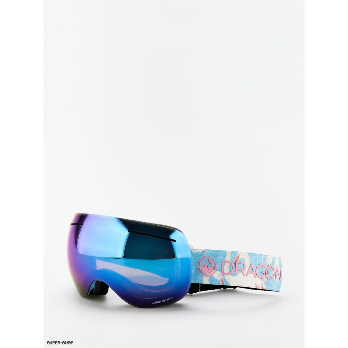 Dragon Alliance X1 Bonus Goggles Flamingo Luma Lens Blue Ion + Luma Lens Amber