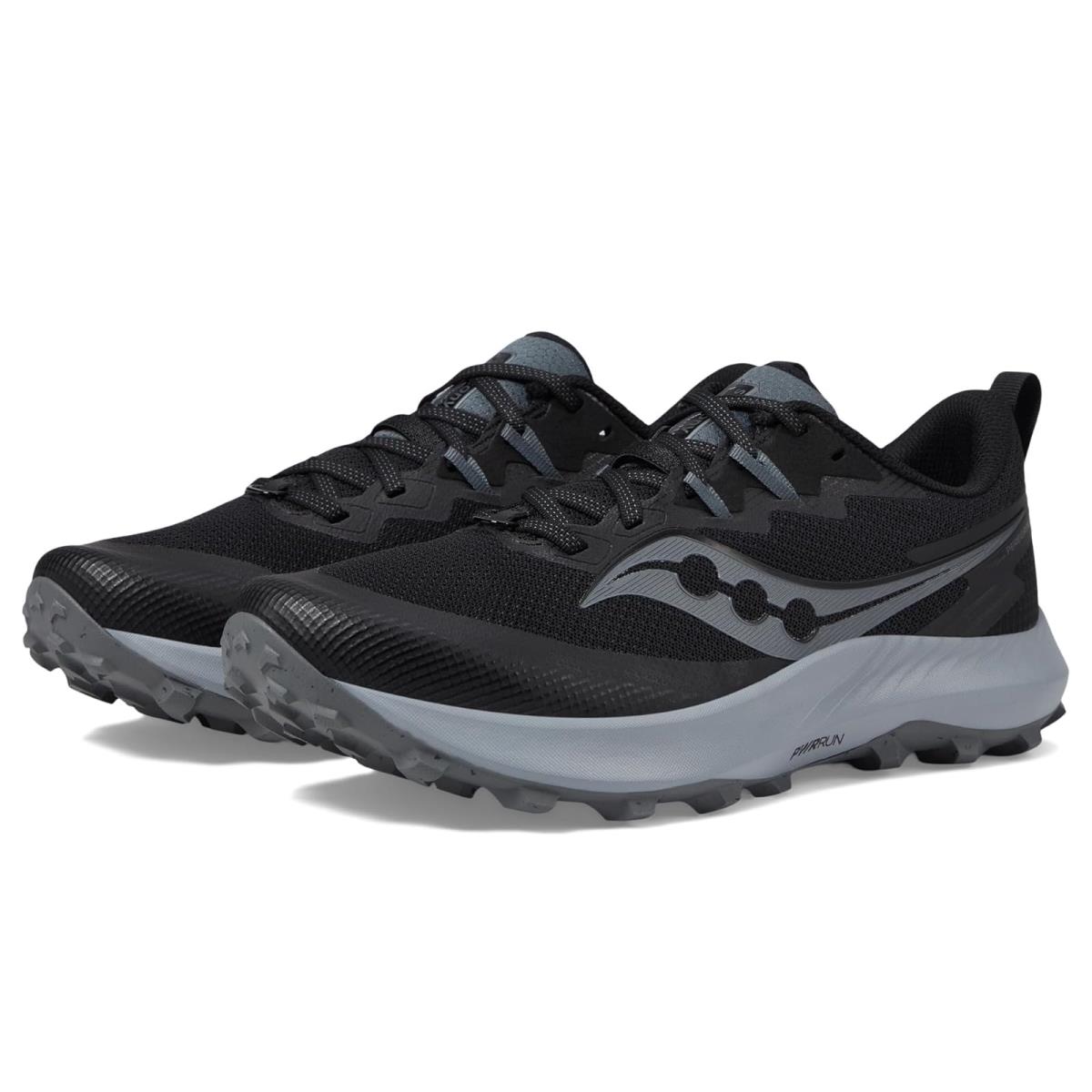 Man`s Sneakers Athletic Shoes Saucony Peregrine 14 Black/Carbon