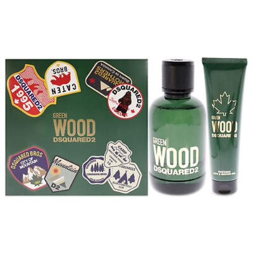 Dsquared2 Green Wood - 2 Pc Gift Set 3.4oz Edt Spray 5.0oz Bath and Shower Gel