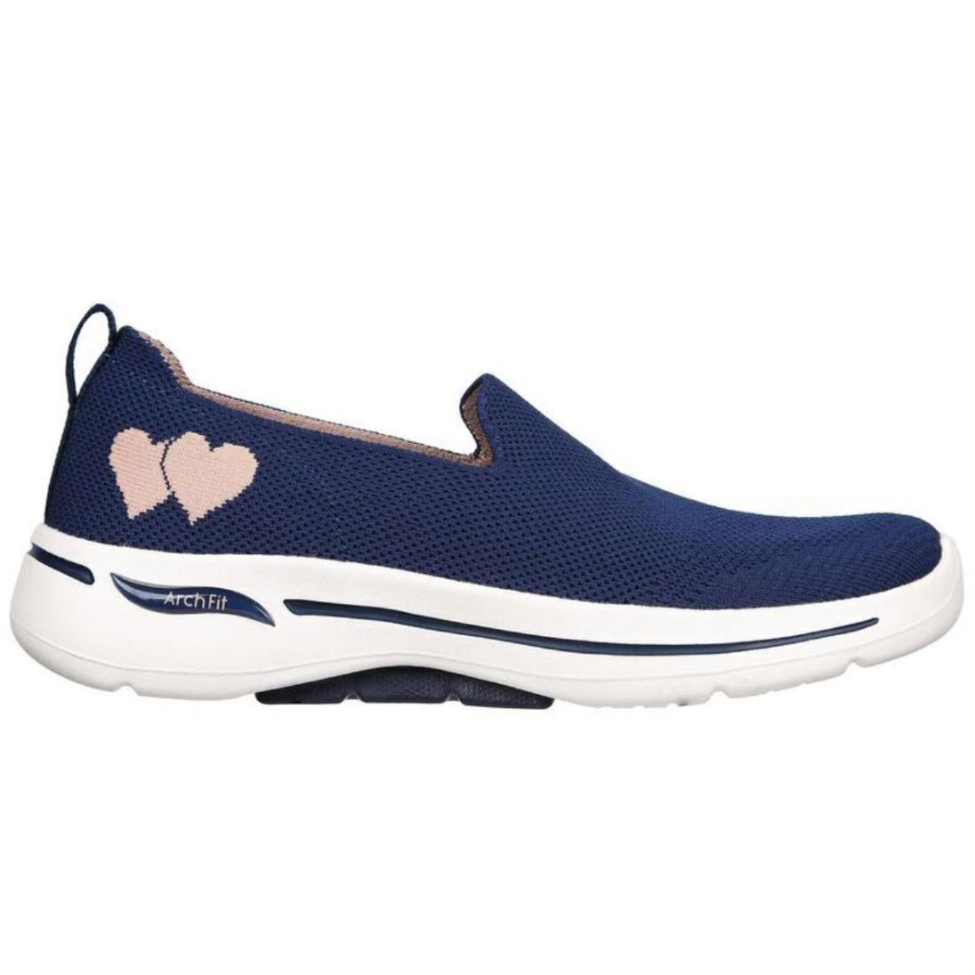 Woman Skechers GO Walk Arch Fit Lovely Heart Slip-on Color Navy 124854 - Navy