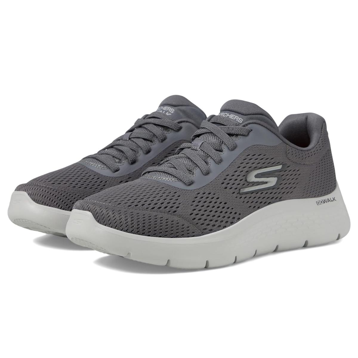 Man`s Sneakers Athletic Shoes Skechers Performance Go Walk Flex - Remark Gray/Charcoal