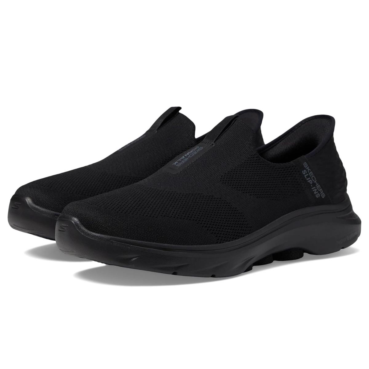 Man`s Shoes Skechers Performance Go Walk 7 - Easy On 2 Hands Free Slip-ins Black/Black