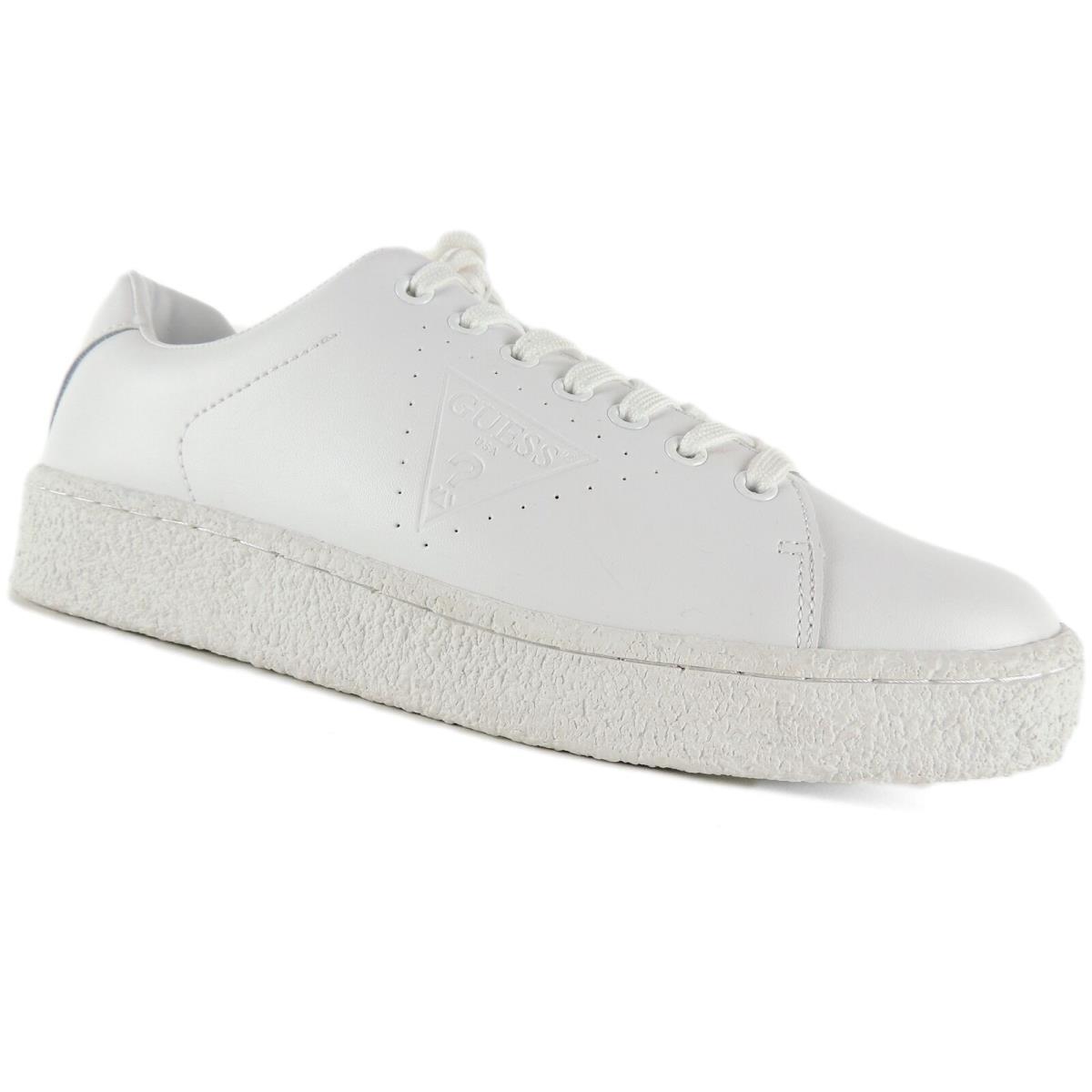 Guess Men`s Athos Sneakers White Leather Size 10 M